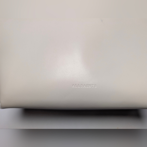 Small White leather AllSaints Anais Pouch Makeup Case (W/ Free Diptyque Samples) - Picture 9 of 14